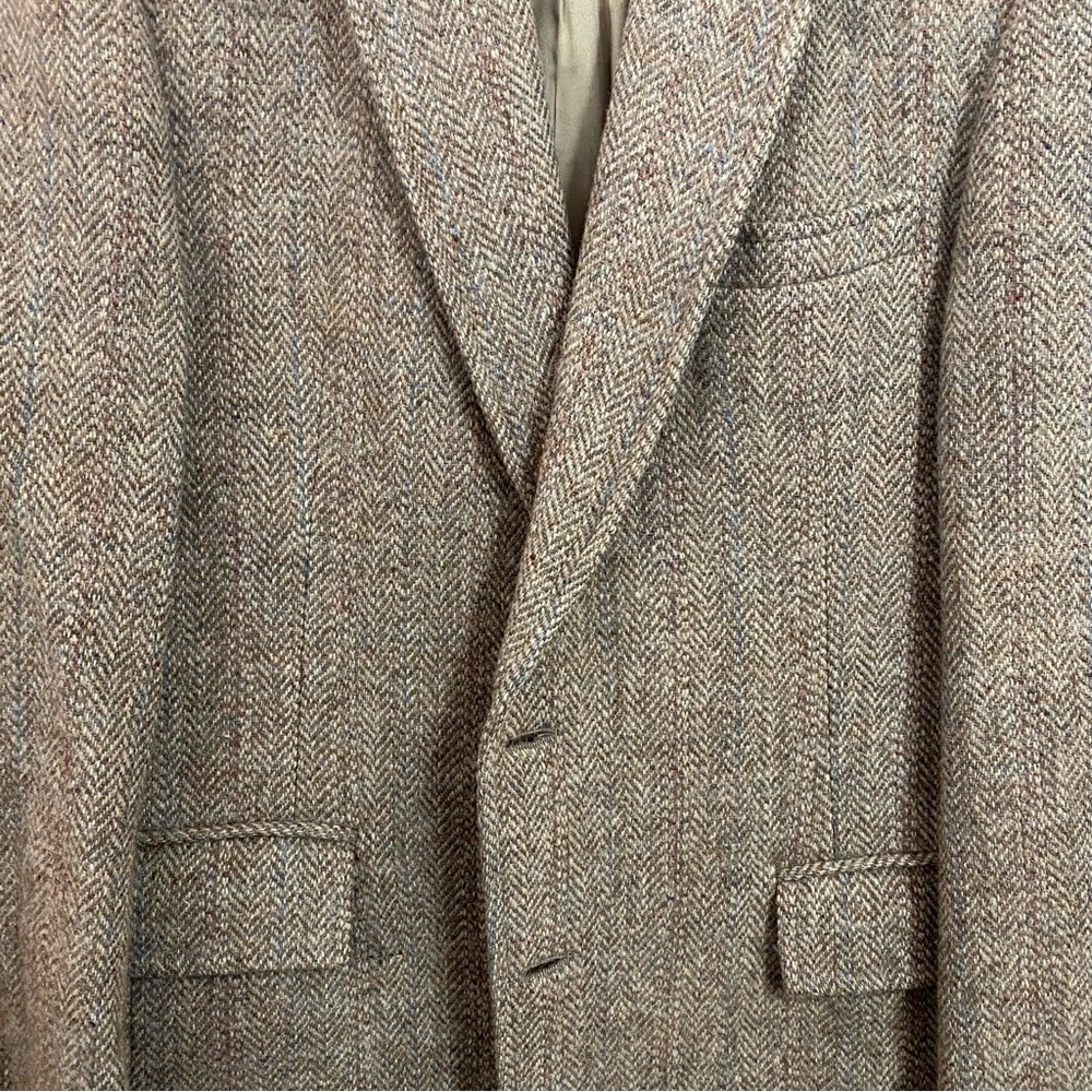 HARRIS TWEED BLAZER - TAN BLUE AND ROSE - 42R